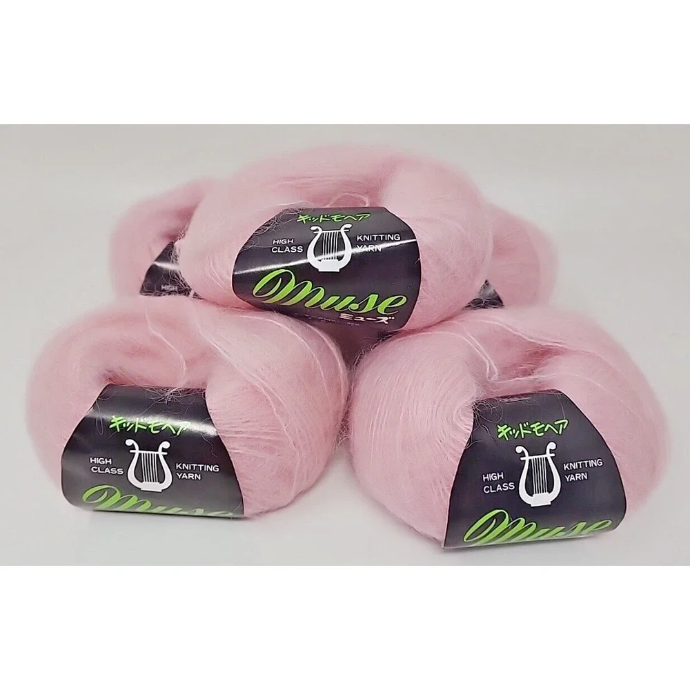 Muse High Class Mohair‎ Wool Thick Color 27 Lite Pink 40g 5-ball set U1273